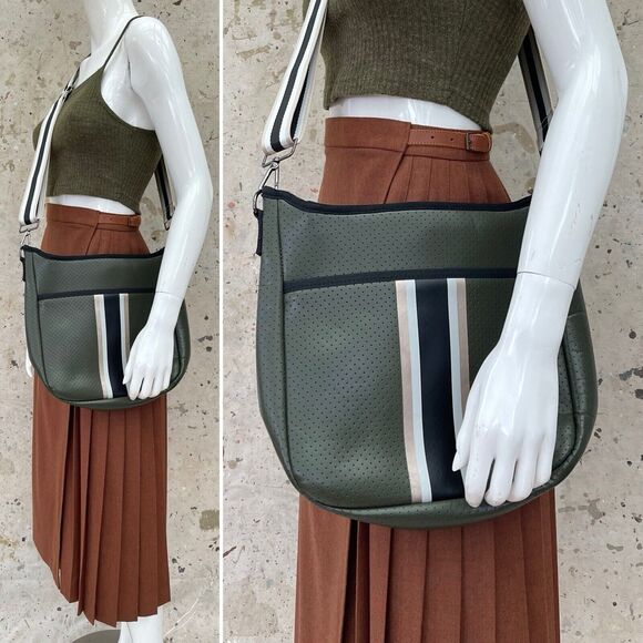 Haute Shore Blake Crossbody Bag Olive Green Neoprene - Picture 1 of 4